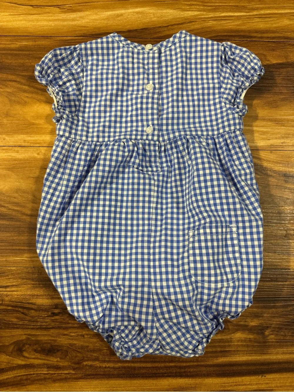 Janie and Jack Blue Gingham Baby One-Piece